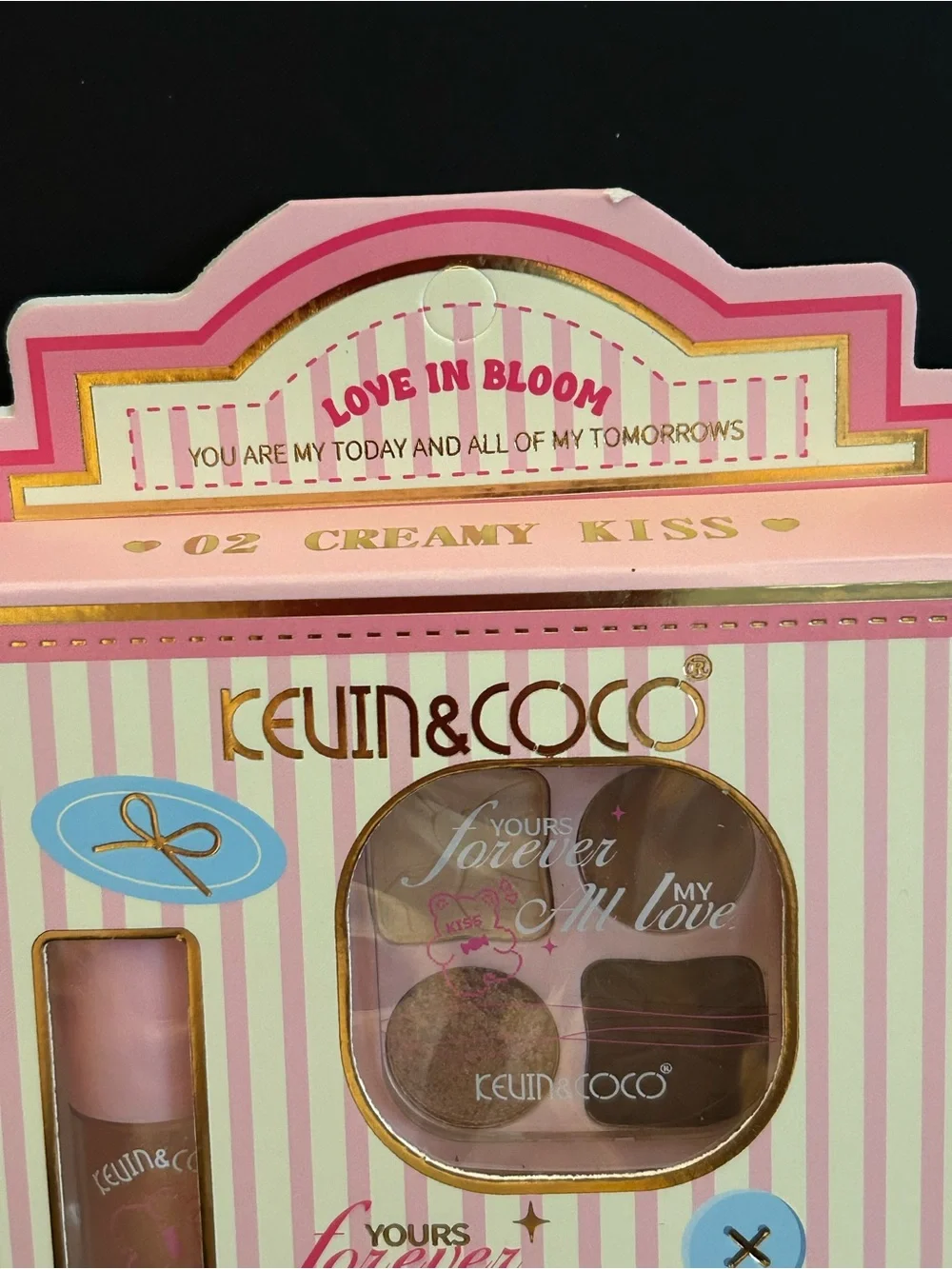 Kevin & Coco Love in Bloom Creamy Lipgloss, Eyeshadow & Highlighter Makeup Kit